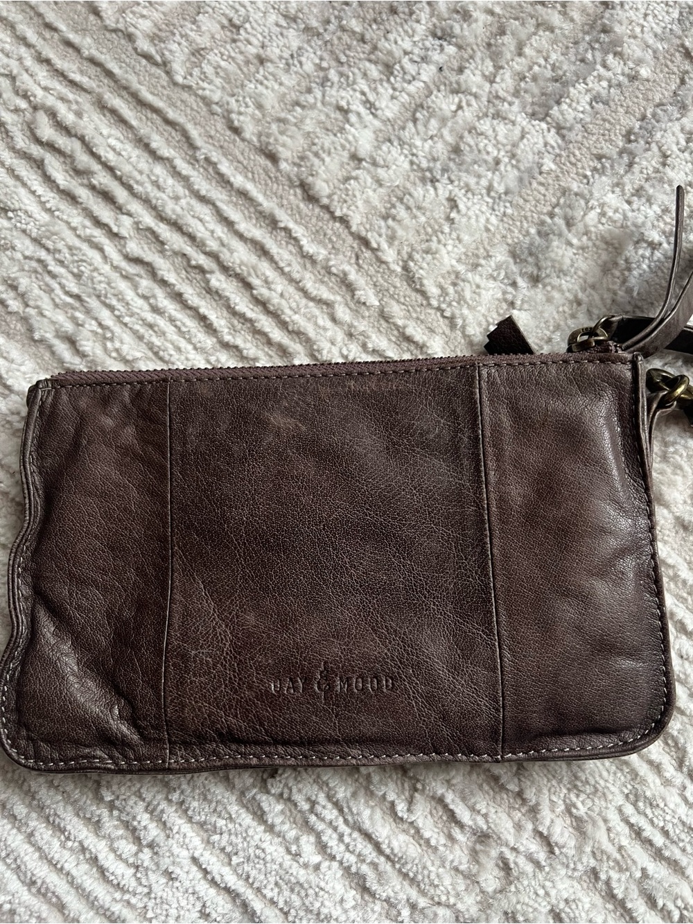 Day & Mood Gray Leather Wristlet Clutch